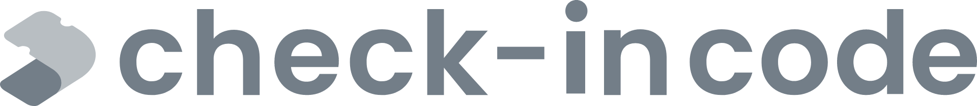 Logotipo completo e horizontal check-inCode - Cinza