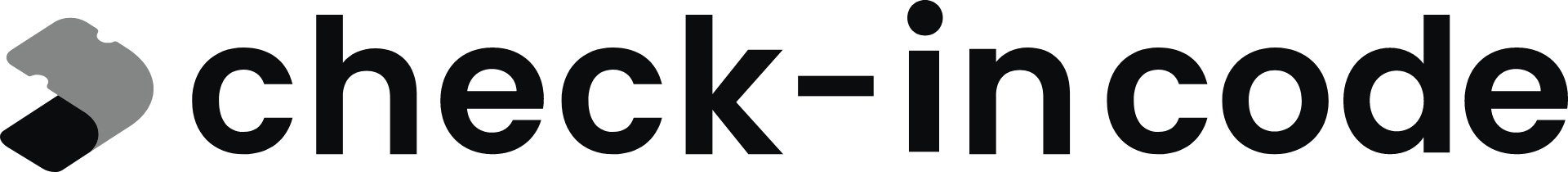 Logotipo completo e horizontal check-inCode - Preto.