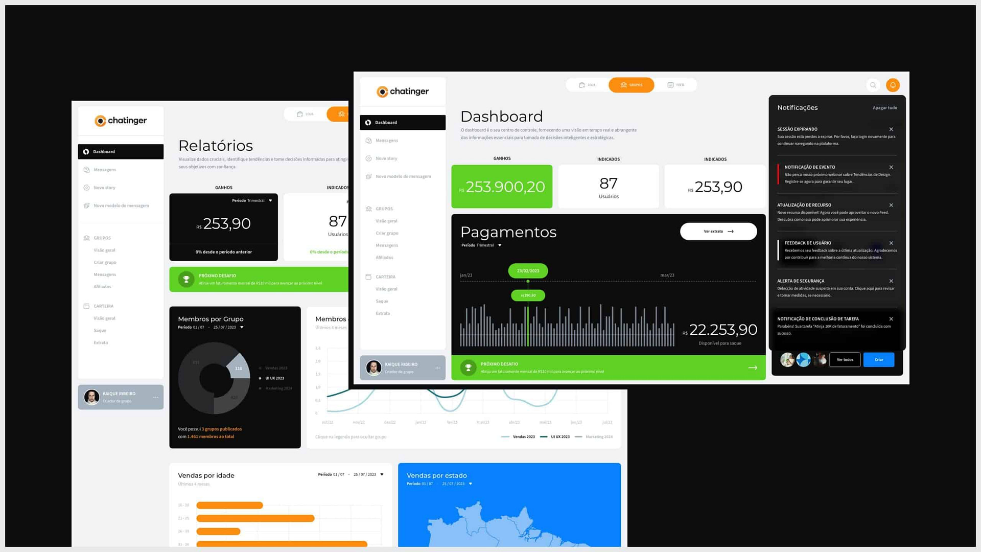 Imagem de Projeto - Chatinger UX e UI - Print 01